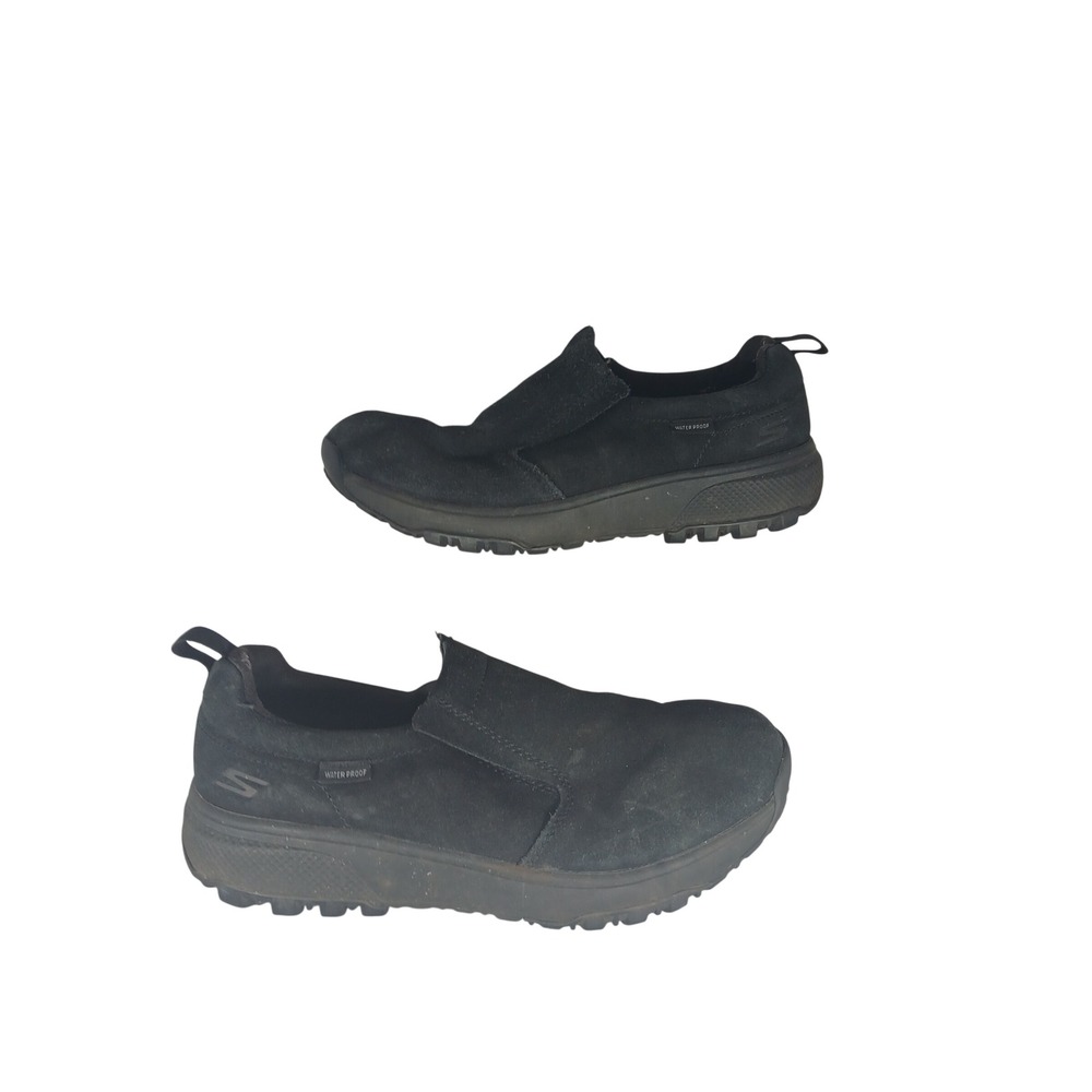 Skechers GoWalk Outdoor 7.5 Black Suede Waterproof Slip On Hiking Shoes 15555
